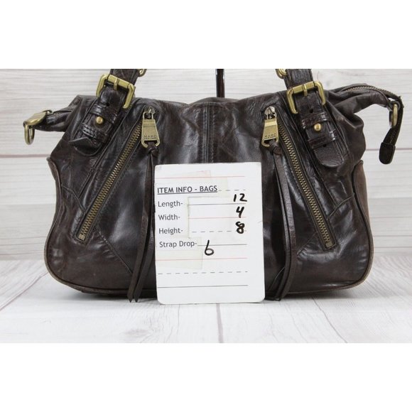 Marc New York Brown Leather Zip Top Carry All Purse Shoulder Bag - Picture 8 of 8